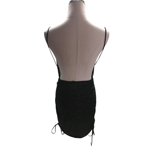 Windsor Mini Dress Women's Size Large Black Glitter Open Back - Picture 2 of 7